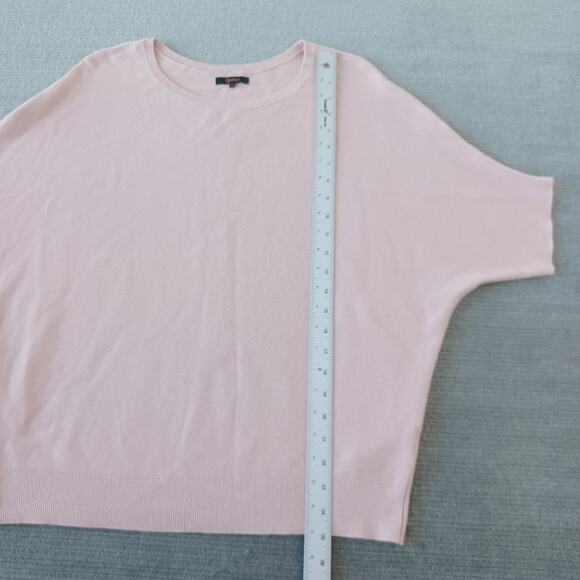 Quince Shirt Women L Pink Cotton Cashmere Link-Stitch Dolman Sweater Sugar Stone - Picture 4 of 9